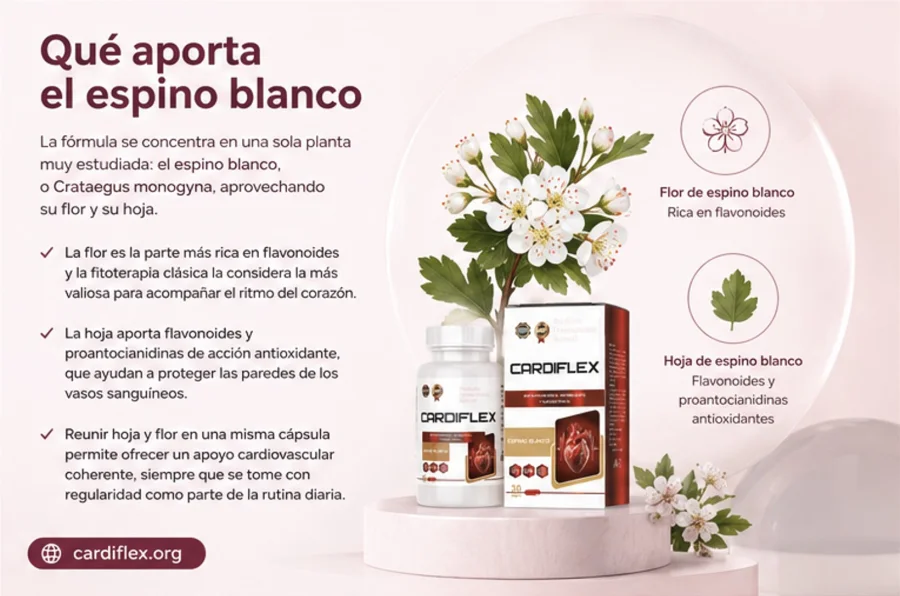 Cardiflex — qué aporta el espino blanco a la fórmula