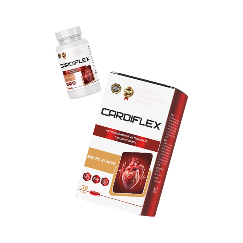 Cardiflex — caja del producto farmacéutico natural a base de espino blanco, hoja y flor, 30 cápsulas